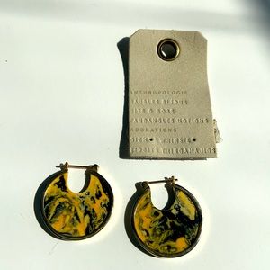 NWT Anthropologie hoop earrings, gold toned